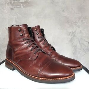 Thursday Boot Co  Captain Boot Brown Leather Cap Toe Lace Up Boot Men 11.5